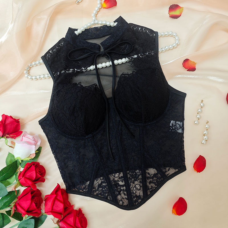 Zwarte kant corset met stalen  - Boning Corset Steel recensie en prijs